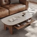 Saito Coffee Table With Storage, Wood, Oval - Miola