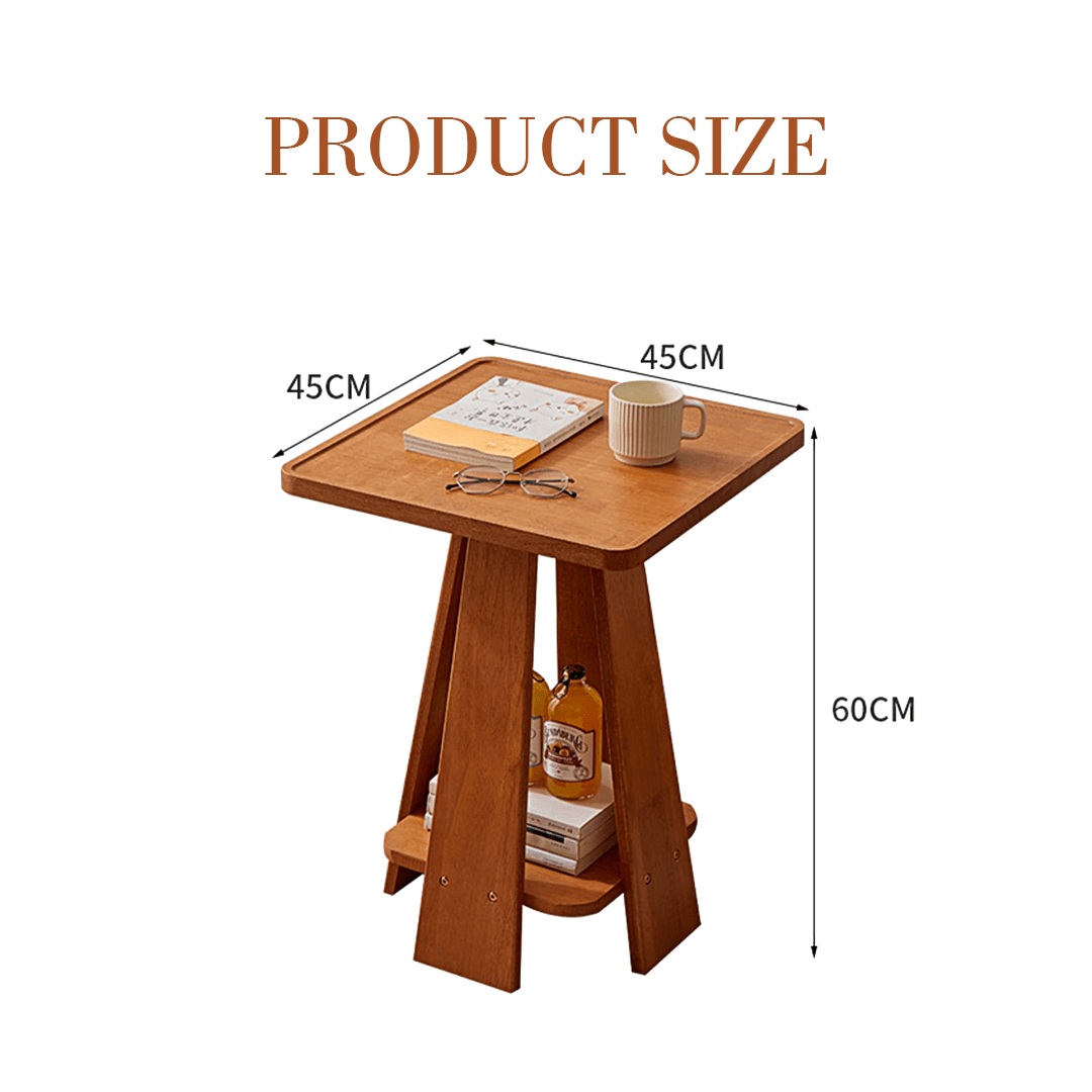 Eva Dne Side Table With Storage, Solid Wood - Miola