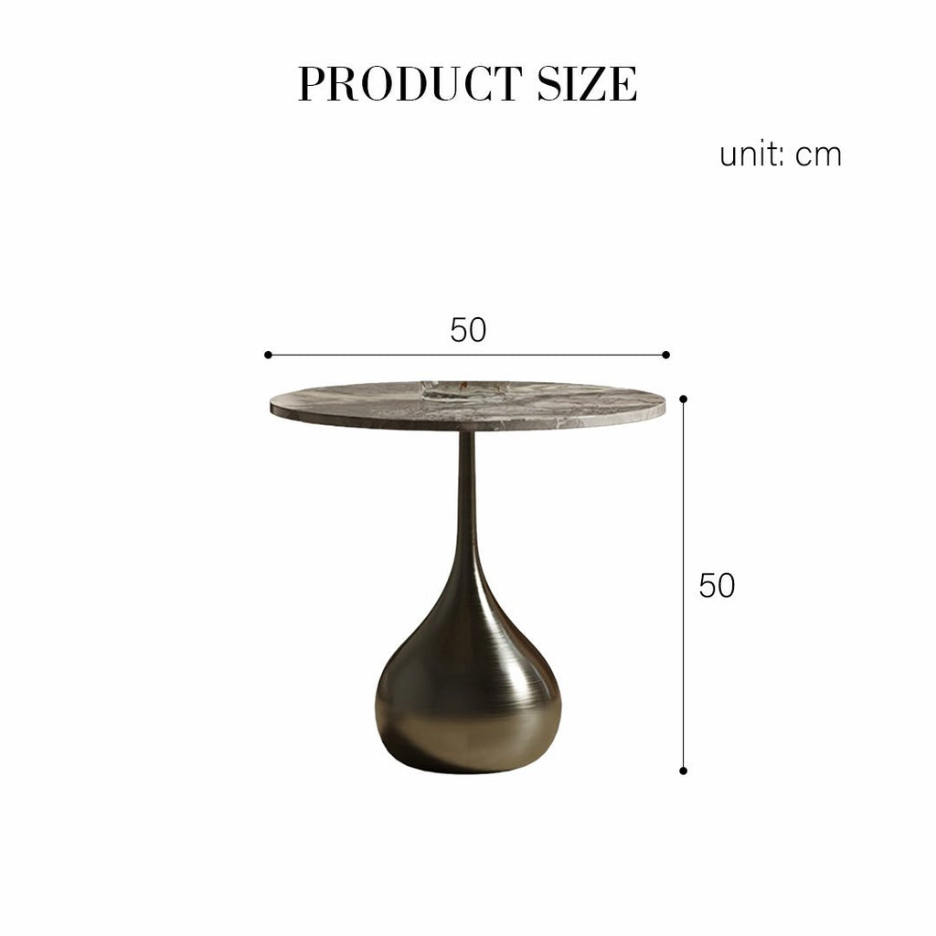 Echevarria Round Side Table, Marble - Miola
