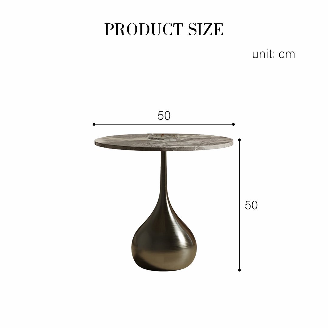 Echevarria Round Side Table, Marble - Miola
