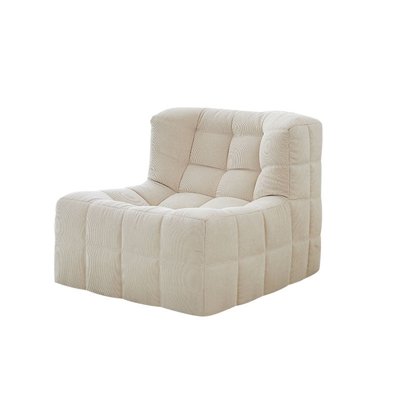 Bernice White Loung Chair And Ottoman, White Corduroy - Miola