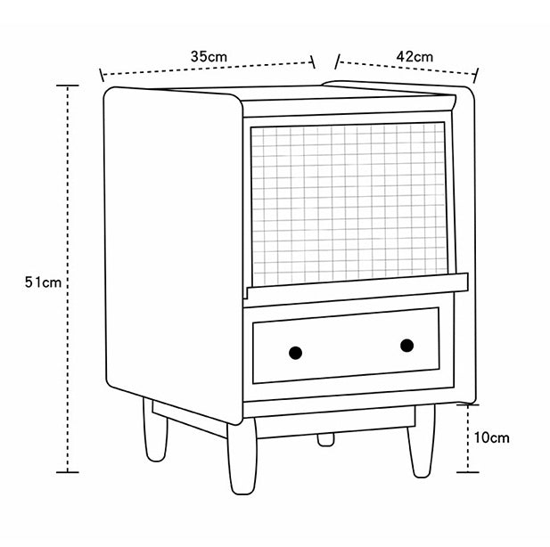 Radiogram Bedside Table, Walnut - Miola