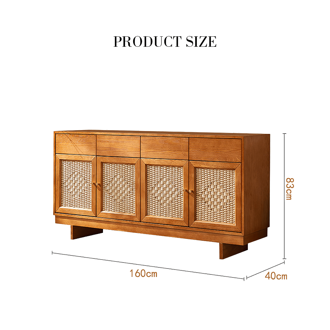 Hadza Narrow Sideboard, Solid Wood - Miola