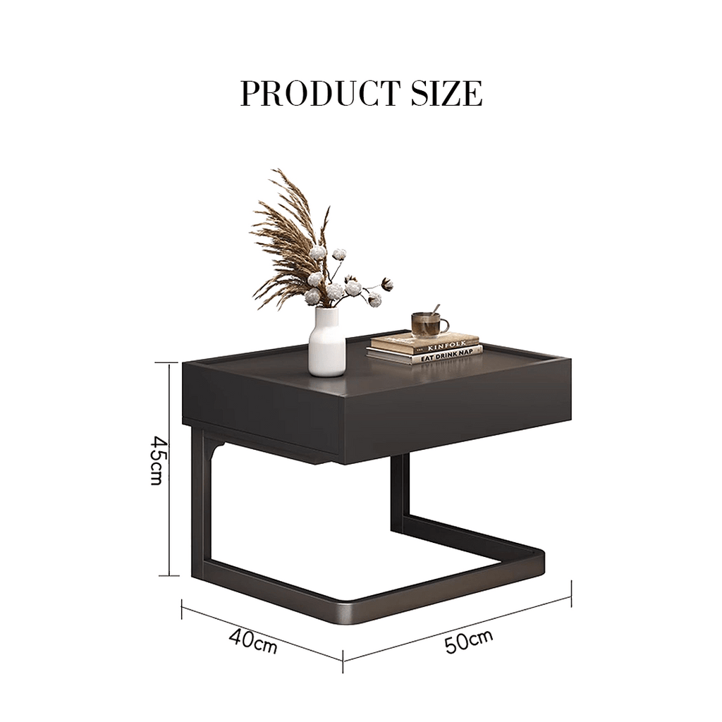 Romina Dark Bedside Table - Miola