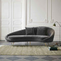Slender Modern Curved Two Seater, Three Seater Sofa, Velvet - Miola