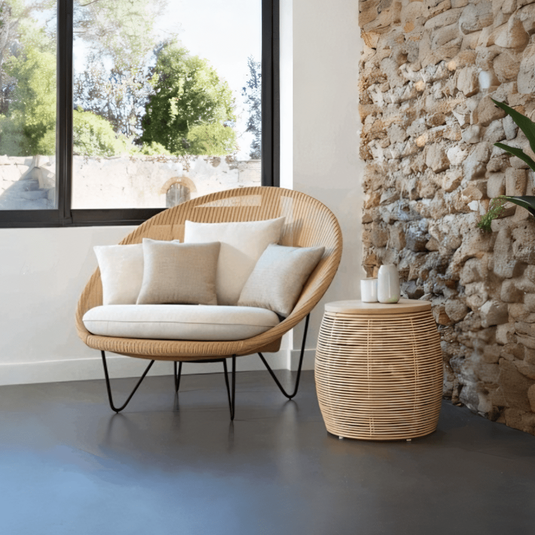 Munkhbat Rattan Garden Chair, Outdoor Lounge Chair - Miola