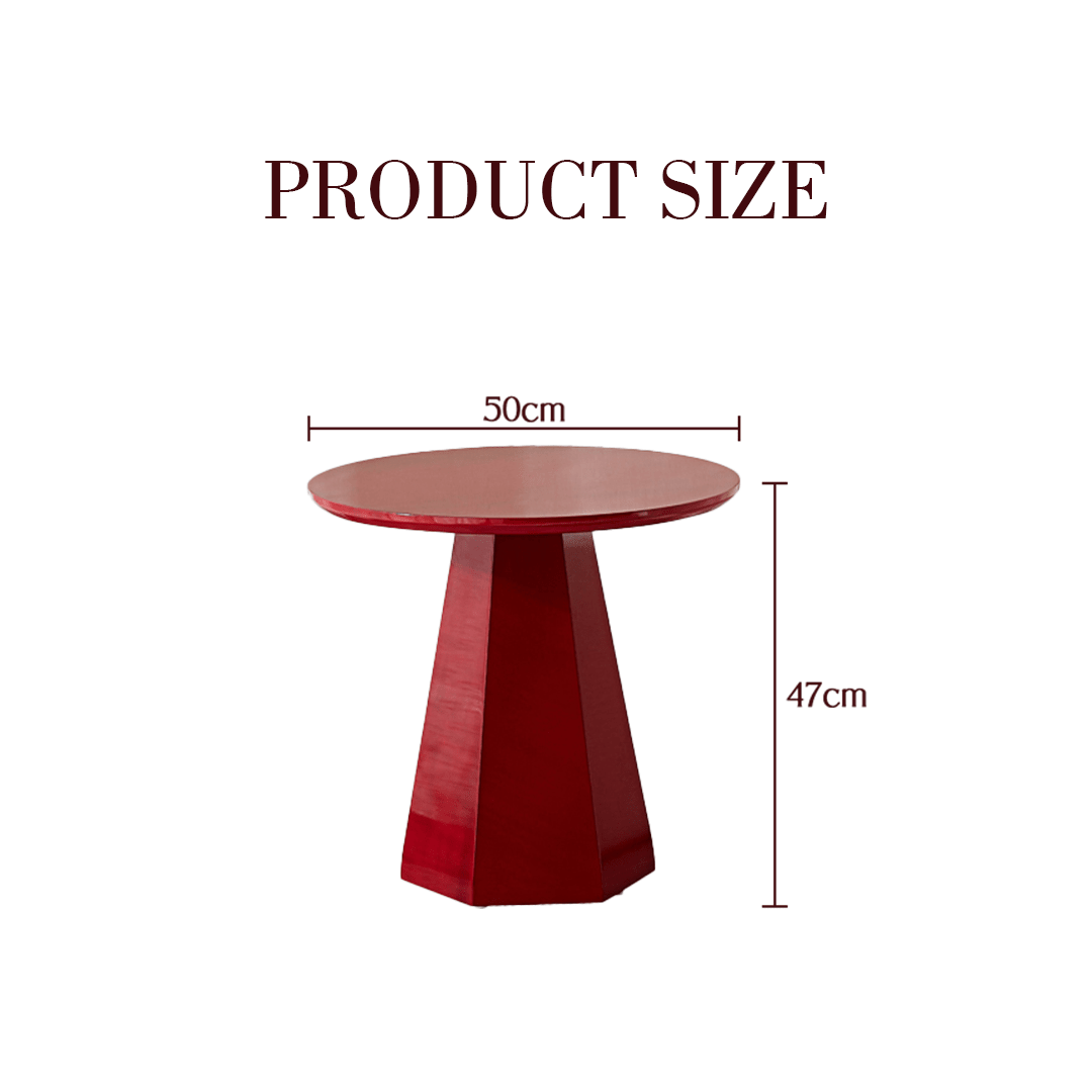 Melpomene Round Side Table, Red - Miola