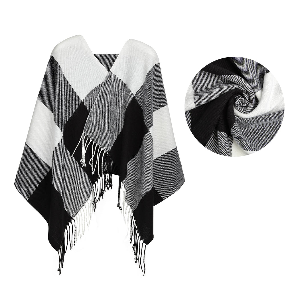Grid Tassel Lattice Scarf
