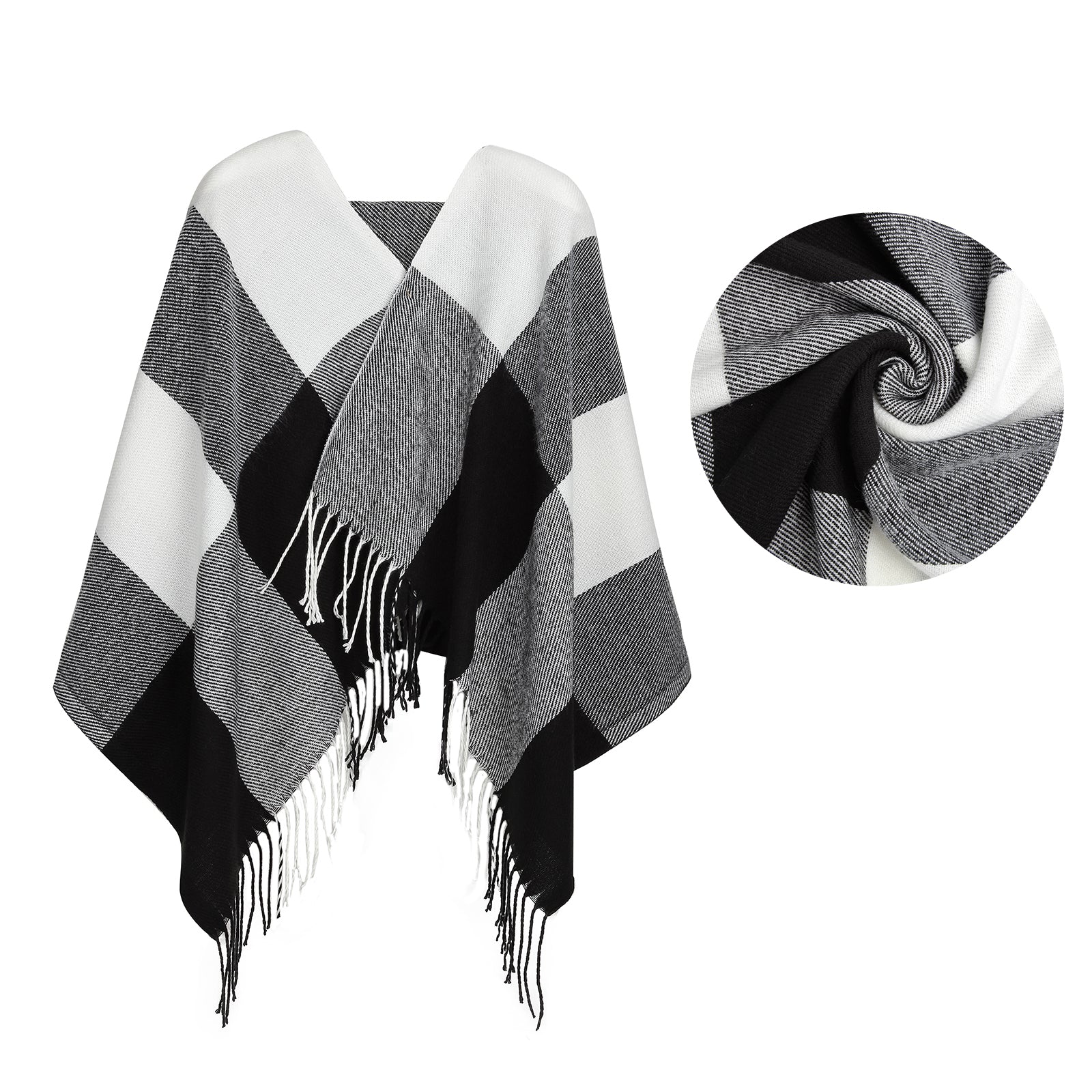 Grid Tassel Lattice Scarf
