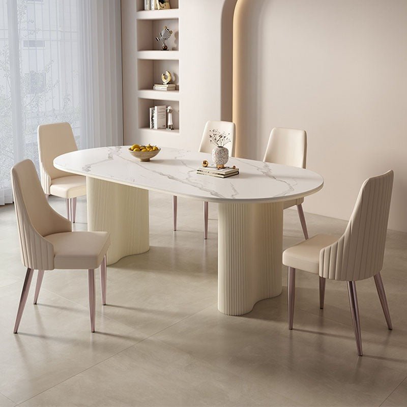 Peru Oval Dining Table, White - Miola