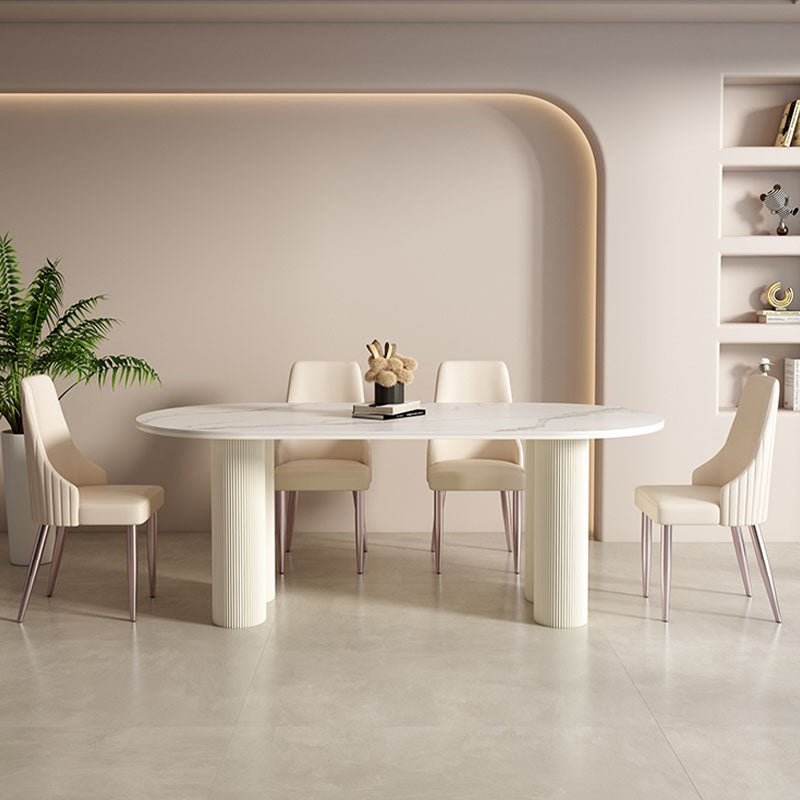 Peru Oval Dining Table, White - Miola