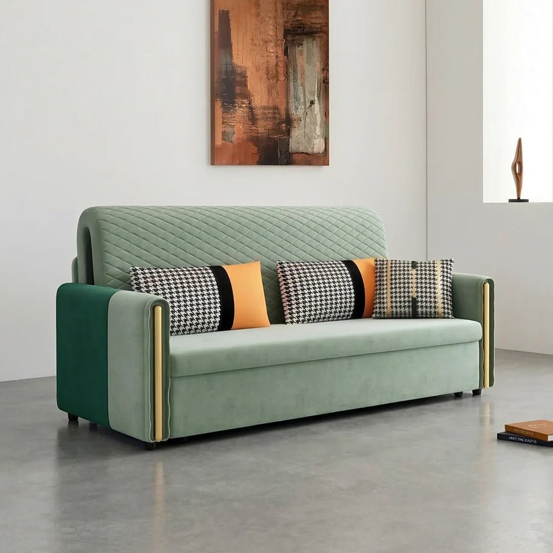 Imelde Two Seater Sofa Bed, Linen - Miola