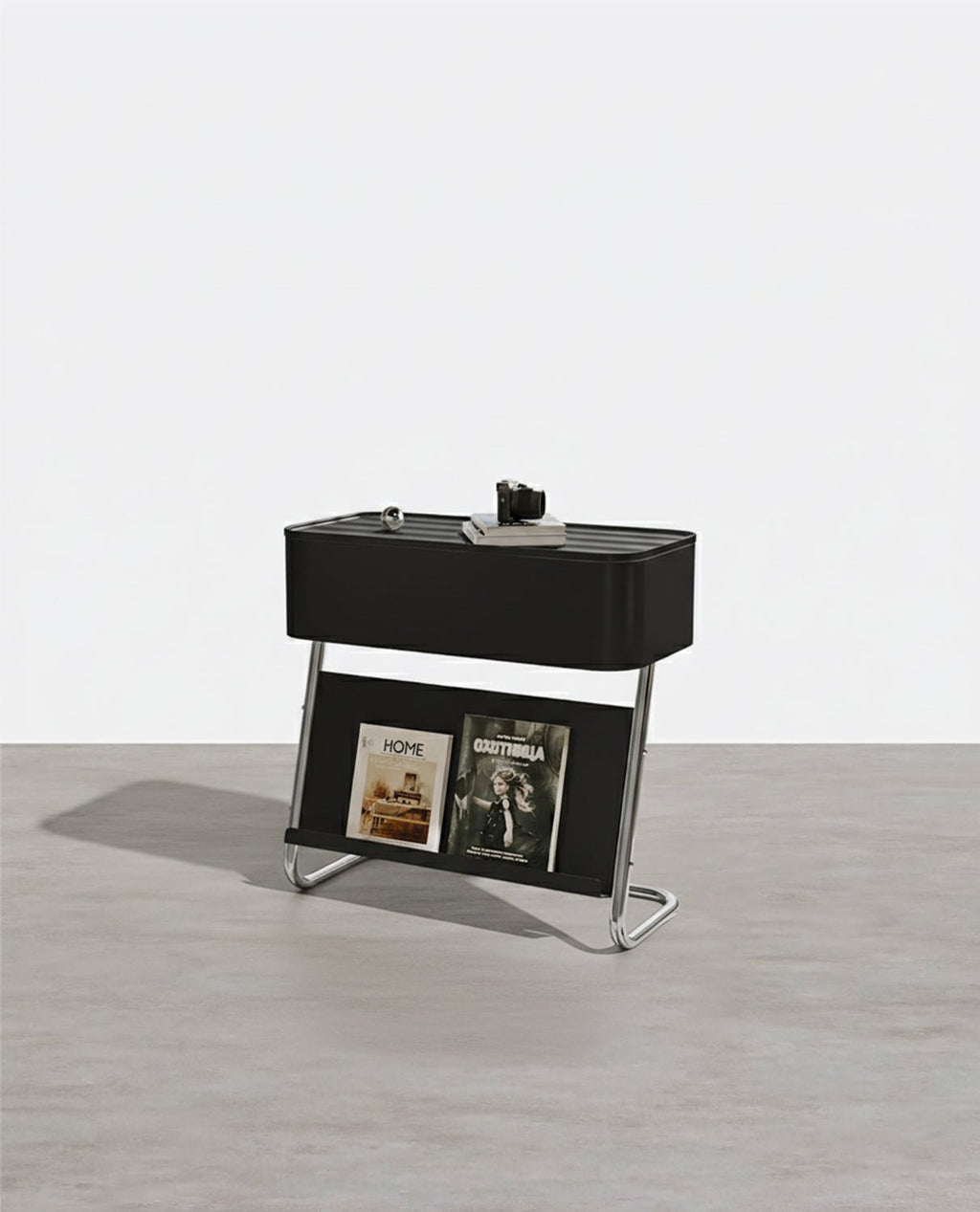 Nikolas Side Table With Storage, Black - Miola