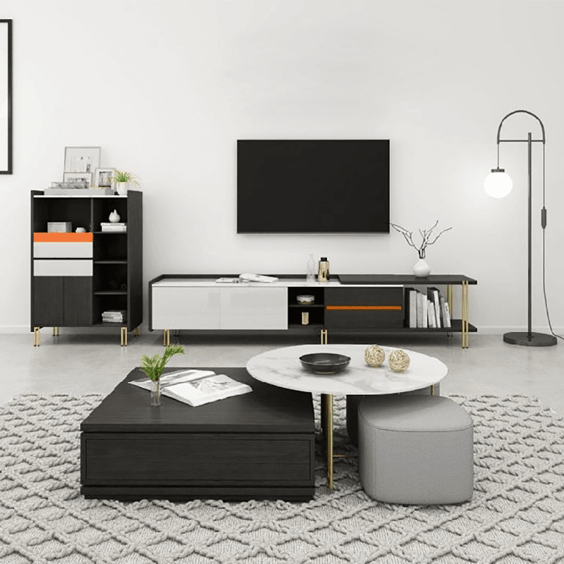 RS2 Nesting Coffee Table Set With Two Stools - Miola