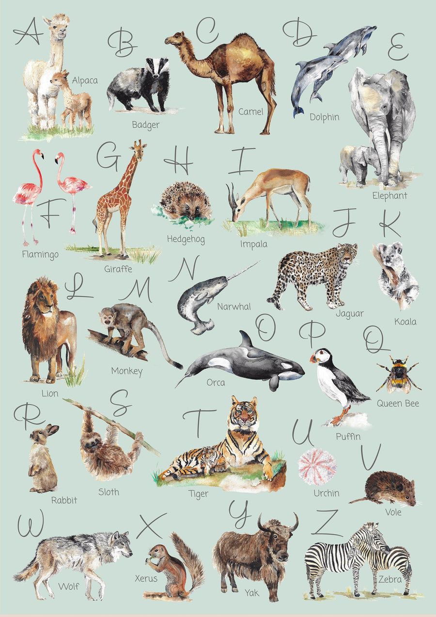 Animal Alphabet Children's Wall Print