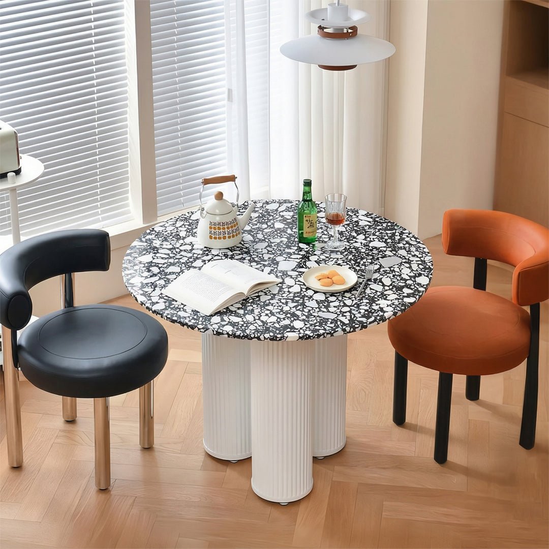 Martinez Small Round Dining Table, Marble - Miola