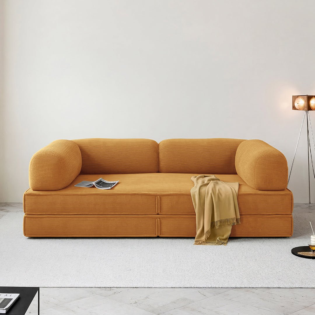 Van Buren Foldable Lazy Sofa Bed, Corduroy - Miola