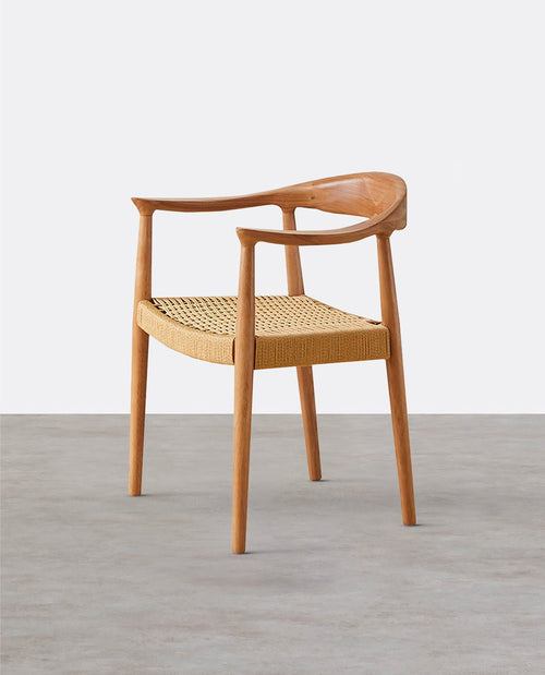 Abiram Rattan Dining Chair, Solid Wood - Miola