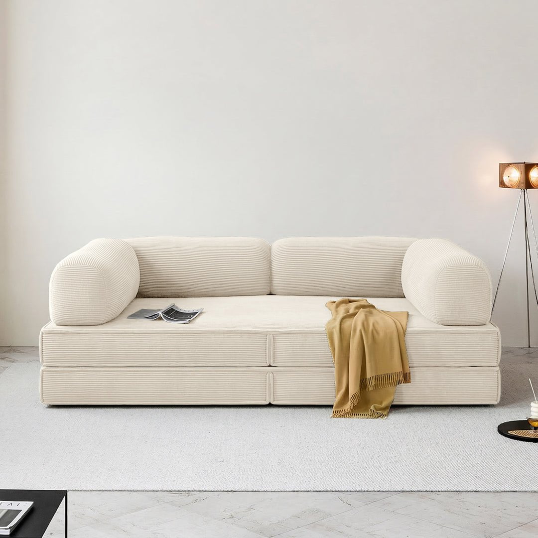 Van Buren Foldable Lazy Sofa Bed, Corduroy - Miola