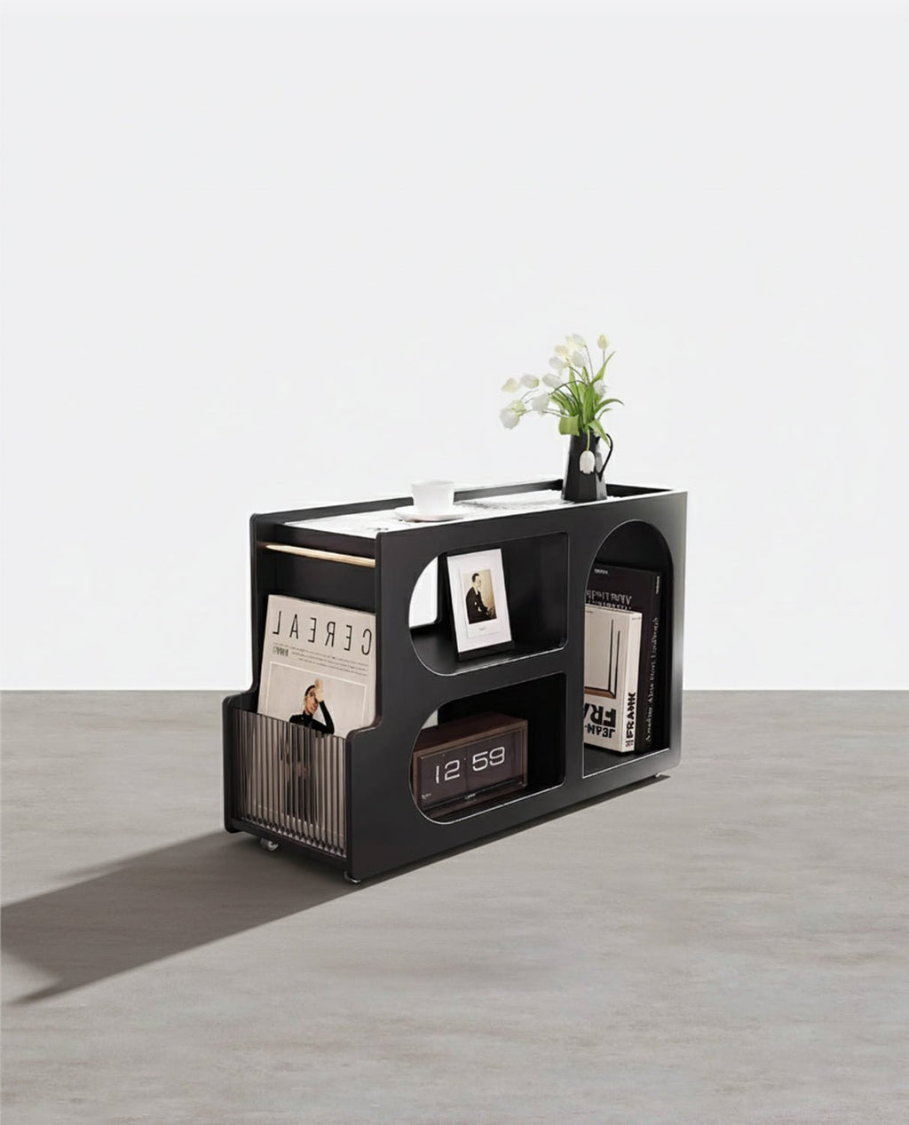Thaddeus Trolley Style Side Table, Wood - Miola