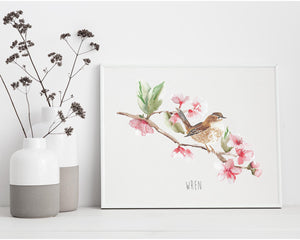 Wren British Garden Bird Personalised Print