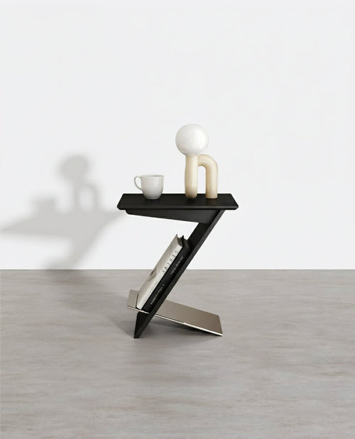 Adrian Side Table With Magazine Rack, Solid Wood - Miola