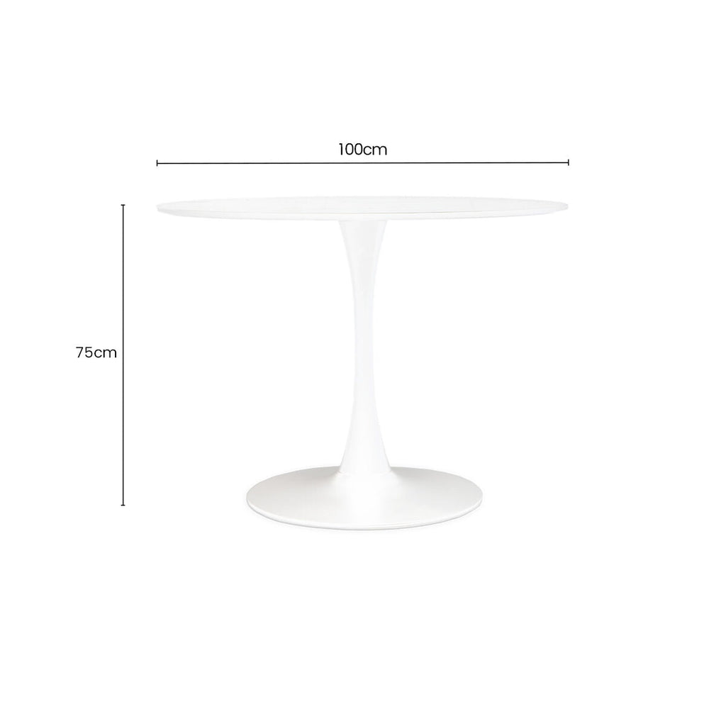 Laila White Small Round Dining Table