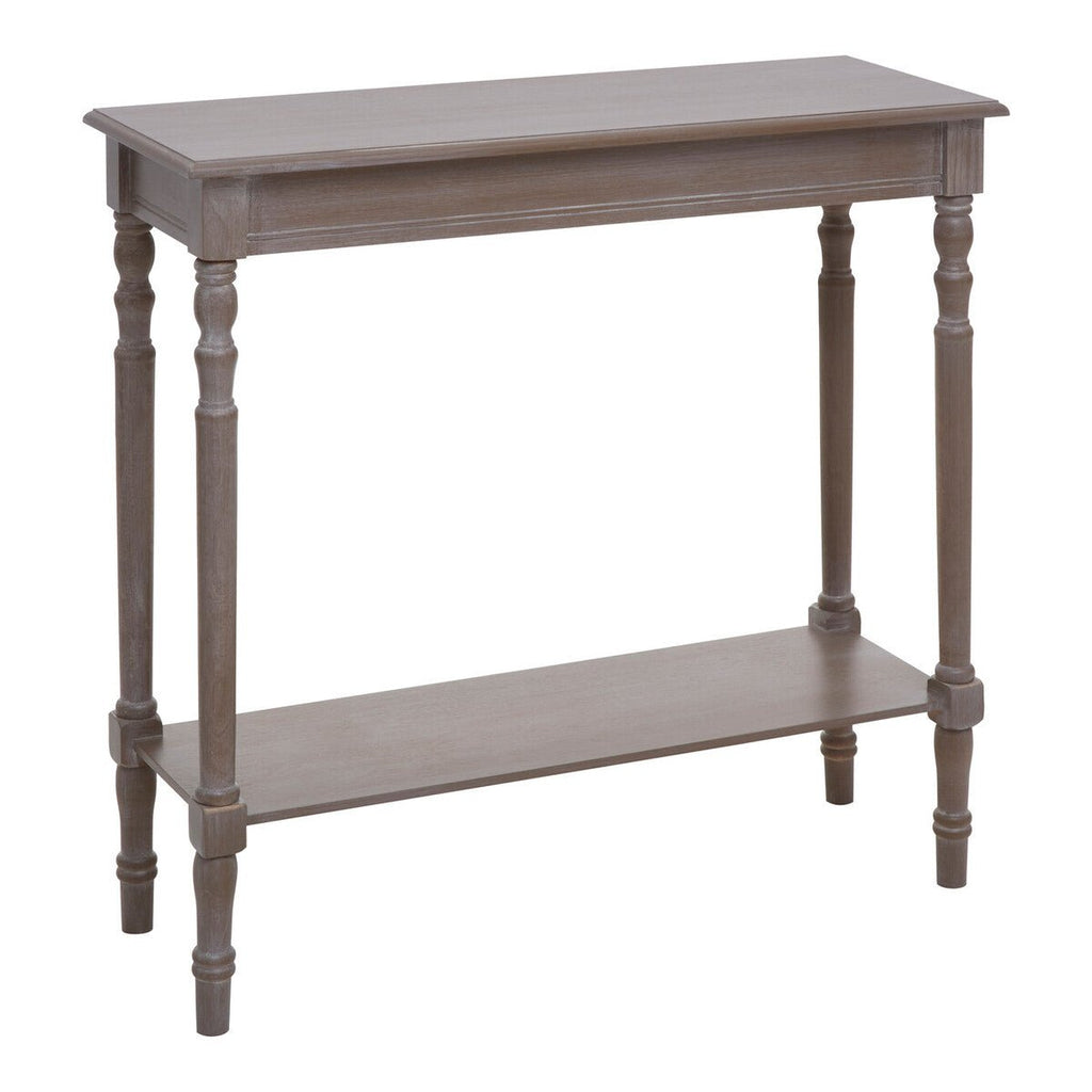Natural Pine Wood Console Table with Lower Storage Shelf, Heritage - Miola