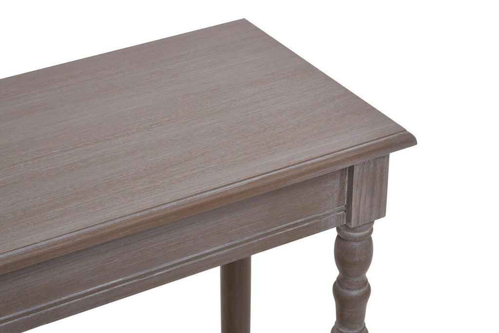Natural Pine Wood Console Table with Lower Storage Shelf, Heritage - Miola