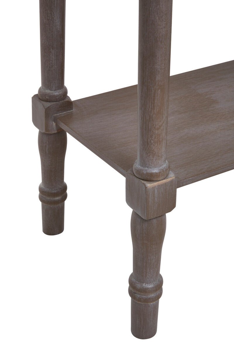 Natural Pine Wood Console Table with Lower Storage Shelf, Heritage - Miola