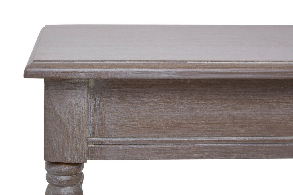Natural Pine Wood Console Table with Lower Storage Shelf, Heritage - Miola