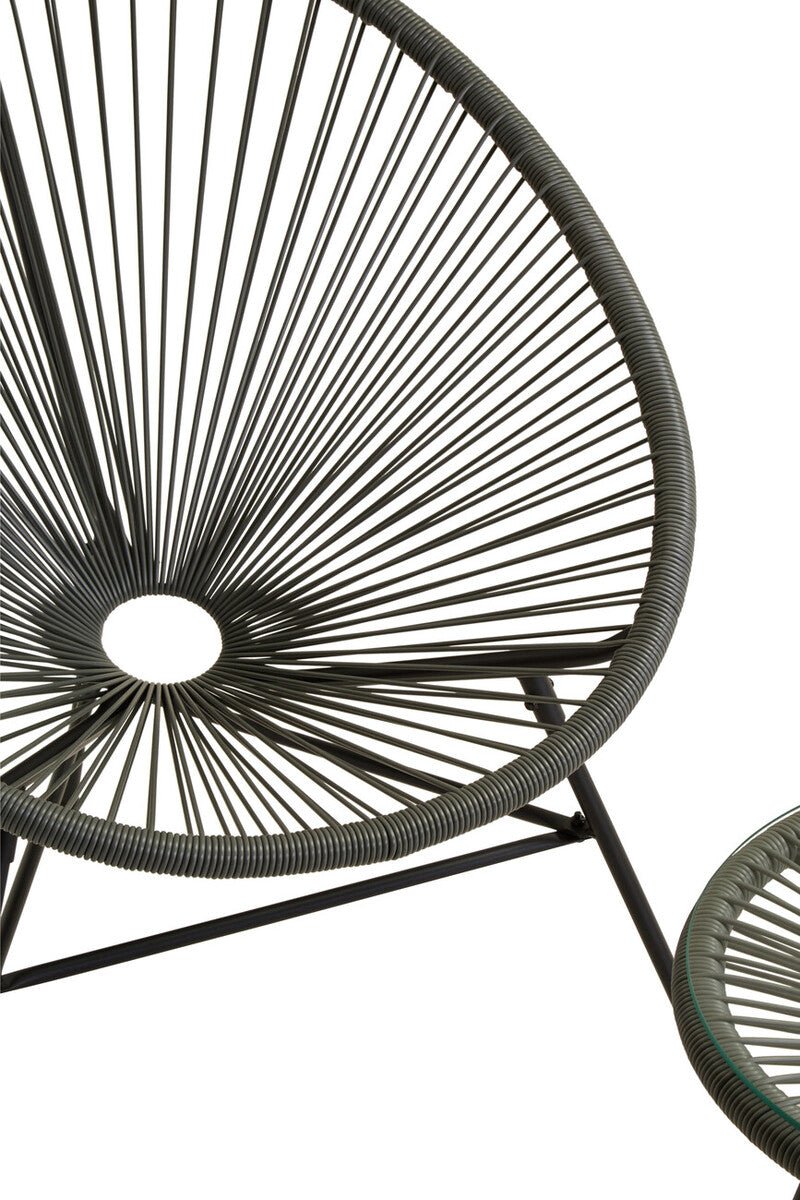 Miami Grey 3 Piece Rattan Patio Set - Miola