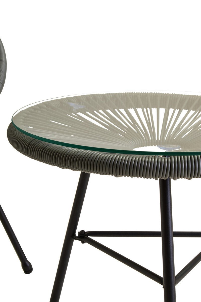 Miami Grey 3 Piece Rattan Patio Set - Miola