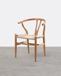 Gupta Dining Chair, Solid Wood & Rattan, Oak - Miola