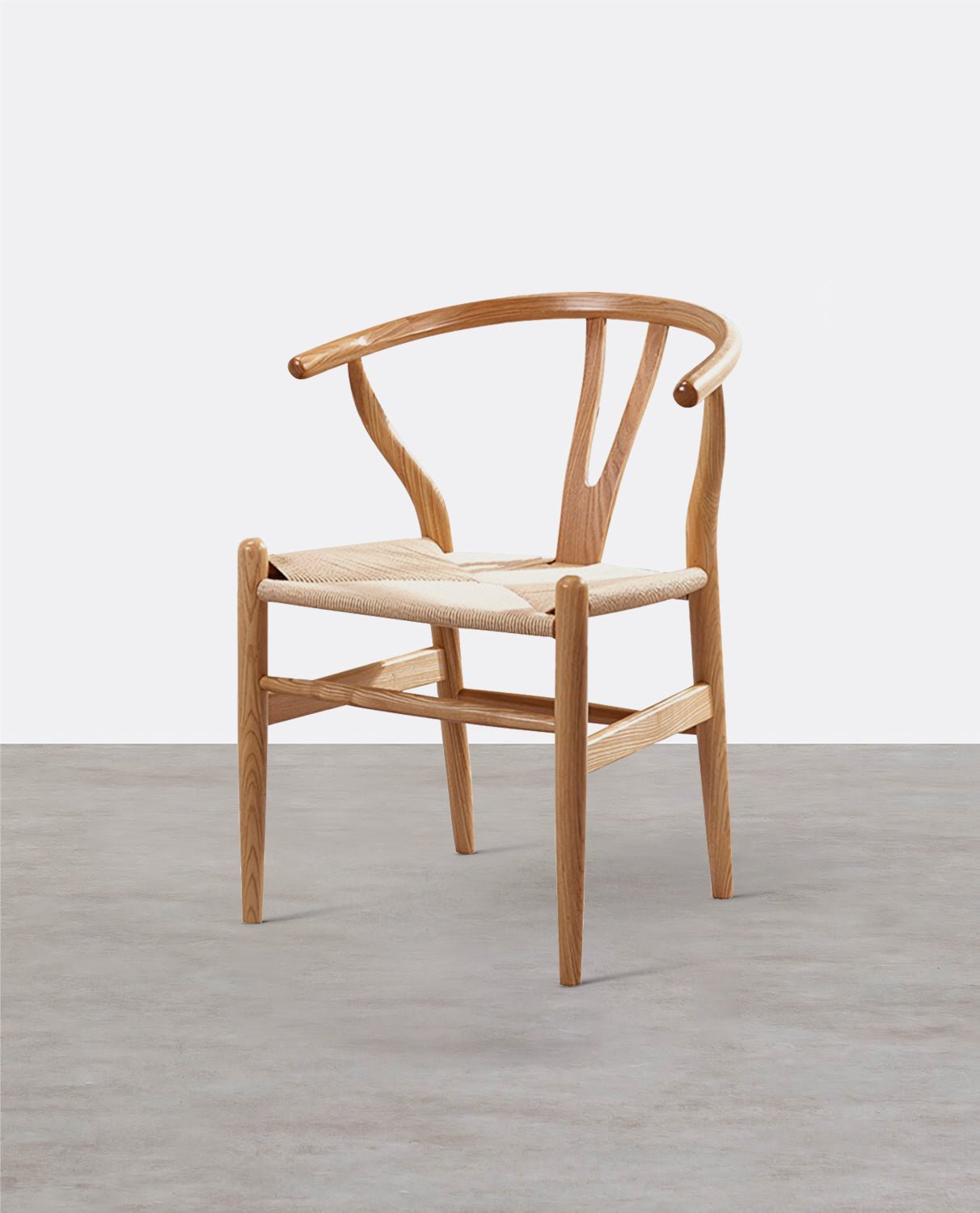 Gupta Dining Chair, Solid Wood & Rattan, Oak - Miola