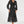 Load image into Gallery viewer, Dot Print Lace Trim Long Sleeve Maxi Dress In Black
