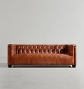Aviator Three Seater Sofa, Real Leather And Aluminium - Miola
