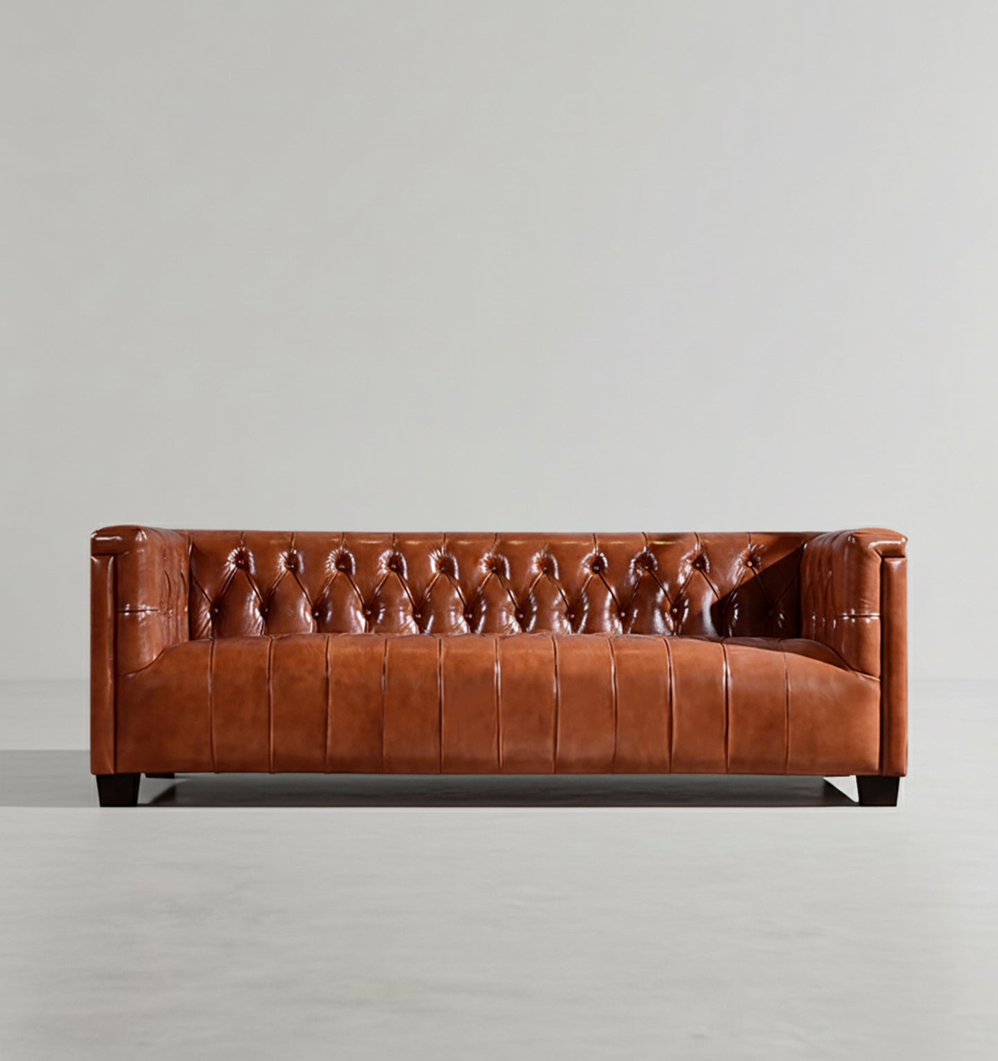Aviator Three Seater Sofa, Real Leather And Aluminium - Miola