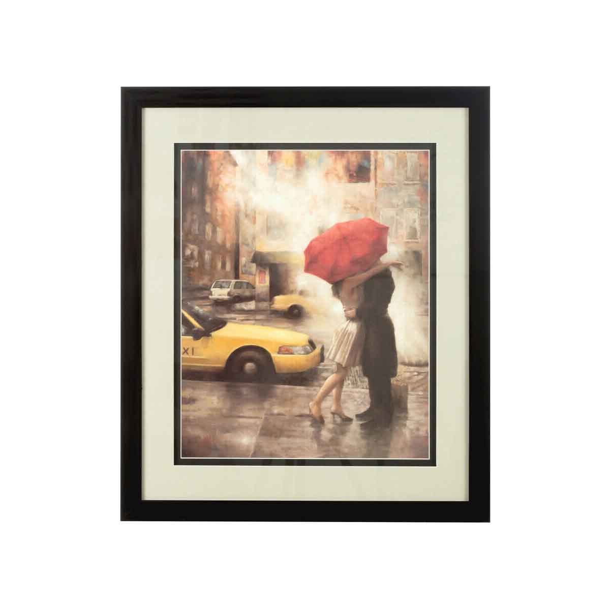 City Framed Couple Under Umbrella