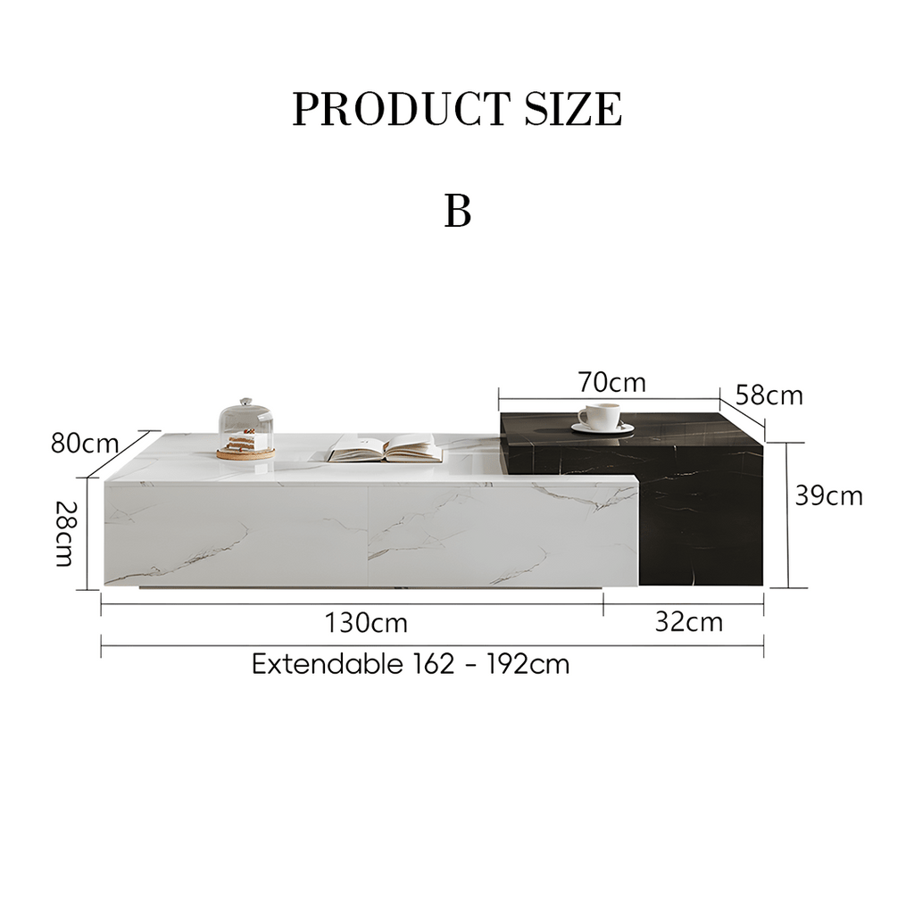 Erato Rectangle Nesting Coffee Table Set, Extendable - Miola