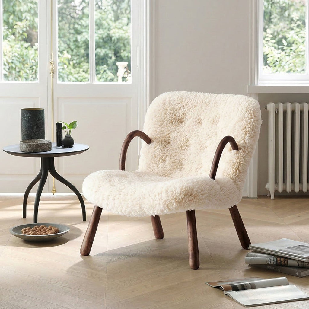 Philip Arc Armchair And Ottoman, Boucle - Miola