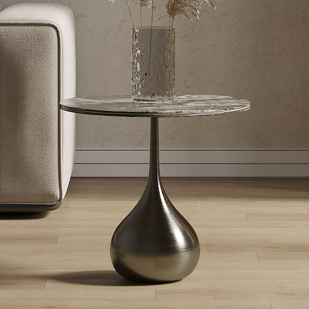 Echevarria Round Side Table, Marble - Miola