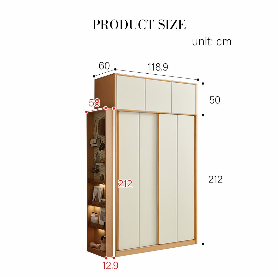 Soriano Sliding Door Wardrobe, Wood - Miola