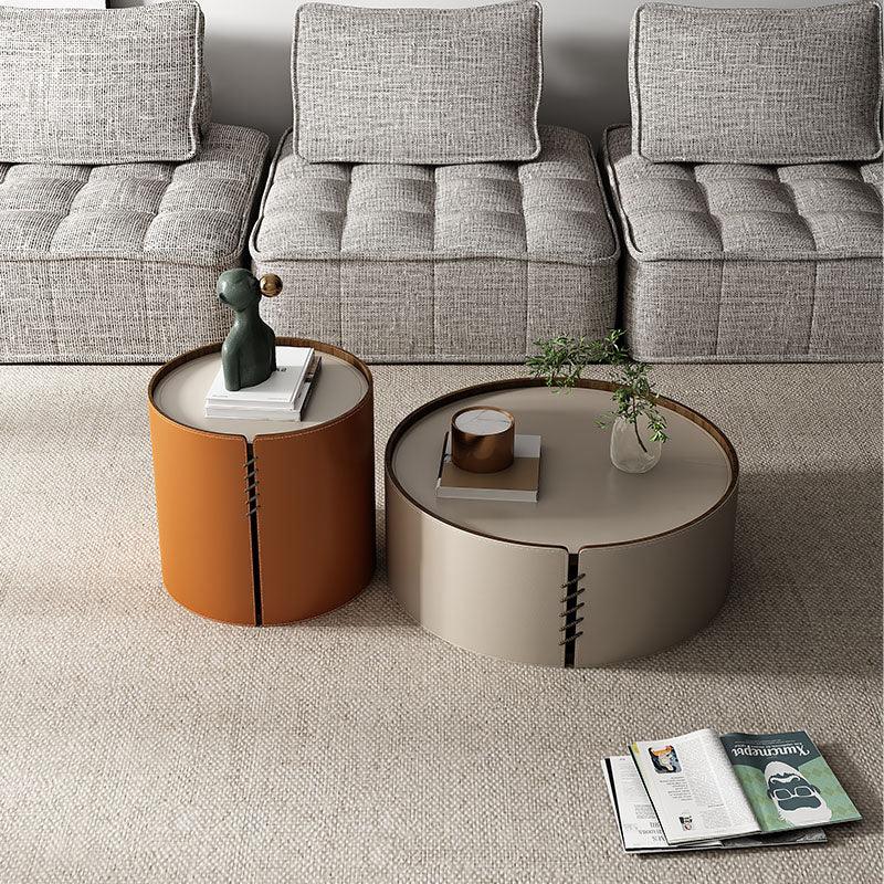 Rossi Nesting Coffee Table, Light Grey & Orange - Miola