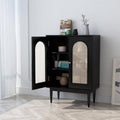 Neema Sideboard, Side Cabinet, Black & Rattan - Miola
