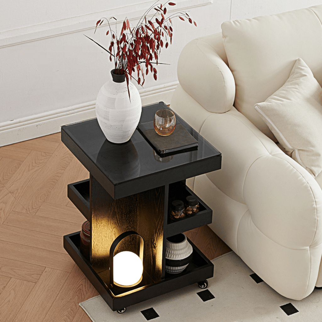 Cassandra Narrow Side Table, Black - Miola