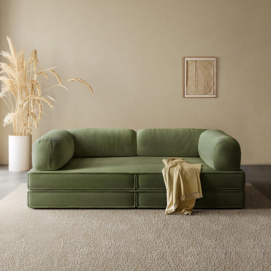 Van Buren Foldable Lazy Sofa Bed, Corduroy - Miola