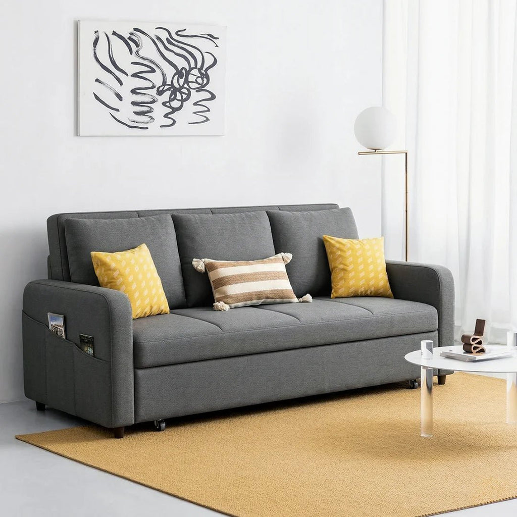 Gabriel Two Seater Sofa Bed, Linen - Miola
