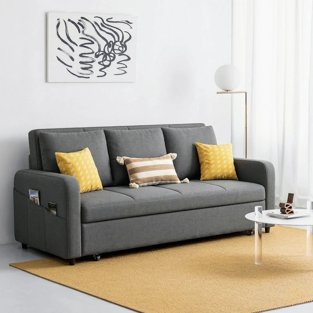Gabriel Two Seater Sofa Bed, Linen - Miola