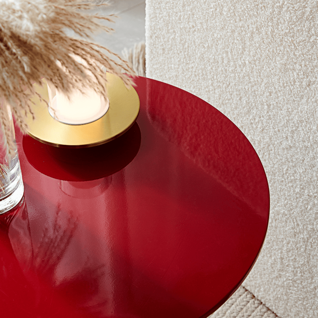 Melpomene Round Side Table, Red - Miola